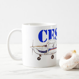 Illustration of Cessna 172 Skyhawk Aeroplane Desig Coffee Mug