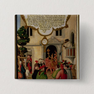 Illustration of Christ's teaching 15 Cm Square Badge