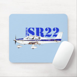 Illustration Of Cirrus SR22 Light Aircraft Design Mouse Mat