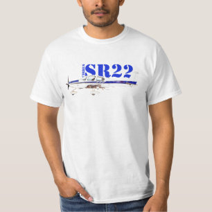 Illustration Of Cirrus SR22 Light Aircraft Design T-Shirt