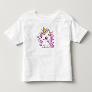 Illustration of cute unicorn in kawaii style toddler T-Shirt