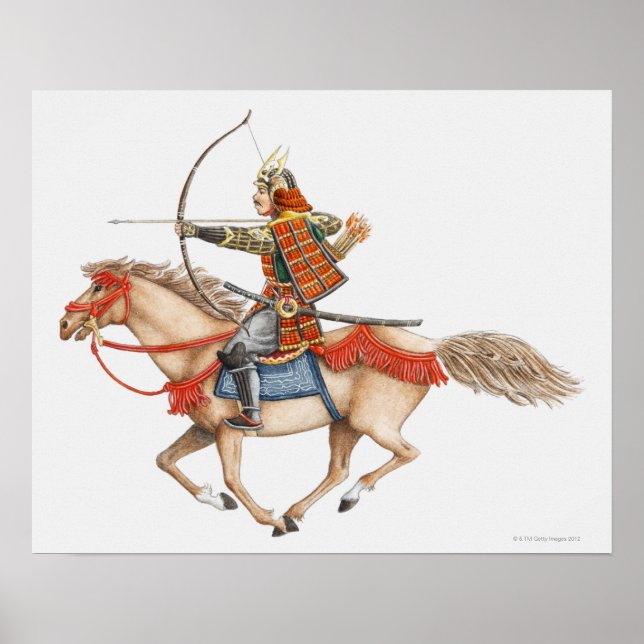 Illustration of early Samurai warrior on Poster (Front)