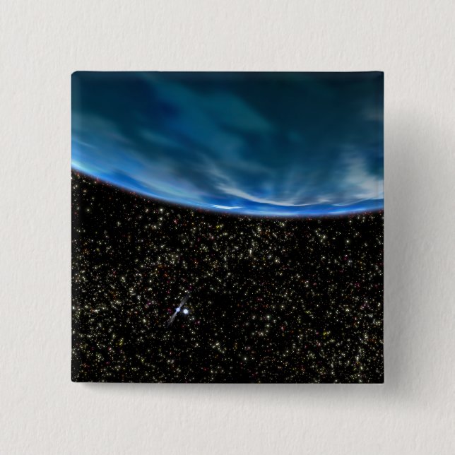 Illustration of Earth's horizon 15 Cm Square Badge (Front)