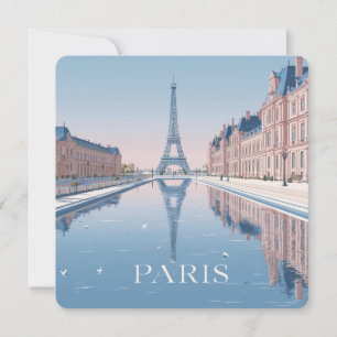 illustration of eiffel tower in paris holiday card