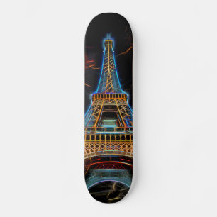 Illustration of Eiffel Tower - Paris, France Skateboard