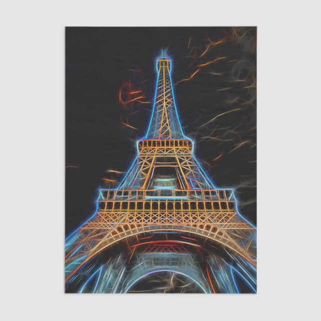 Illustration of Eiffel Tower - Paris, France Tissue Paper (Creator Uploaded)
