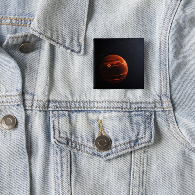 Illustration Of Exoplanet Vhs 1256 B And Its Stars 15 Cm Square Badge (In Situ)