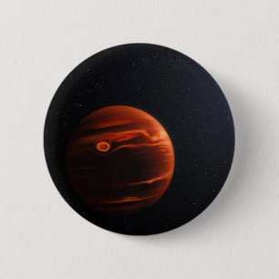 Illustration Of Exoplanet Vhs 1256 B And Its Stars 6 Cm Round Badge
