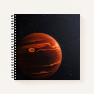 Illustration Of Exoplanet Vhs 1256 B And Its Stars Notebook