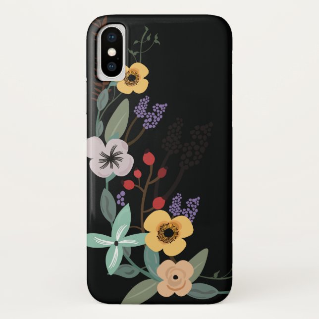 Illustration of flowers on a phone case (Back)