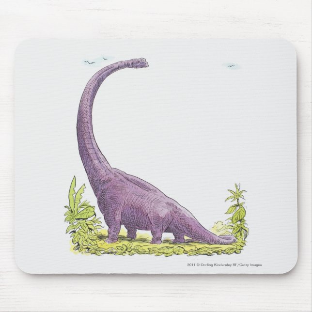 Illustration of Giraffatitan dinosaur Mouse Mat (Front)