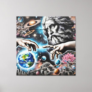  illustration of god creating the universe canvas print