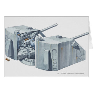 Illustration of gun turret on a WW2 battleship