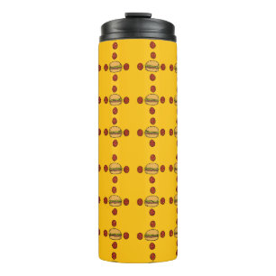 Illustration of hamburger patterns thermal tumbler