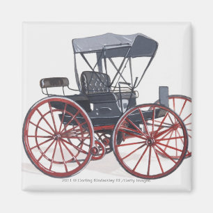 Illustration of horseless carriage magnet