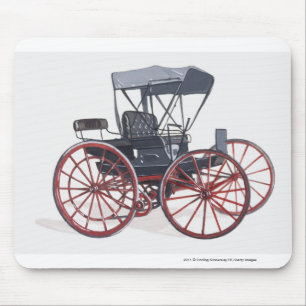 Illustration of horseless carriage mouse mat