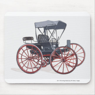 Illustration of horseless carriage mouse mat