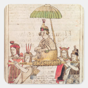 Illustration of Huascar Inca Square Sticker