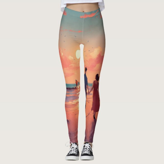 Illustration of I am letting you go print leggings (Front)