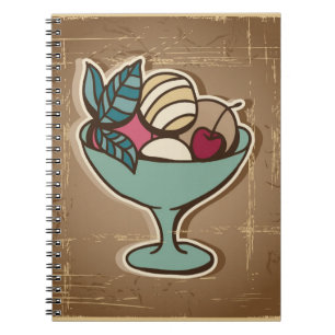 Illustration of Ice Cream in retro style Notebook