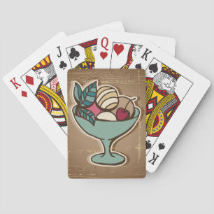Illustration of Ice Cream in retro style Playing Cards