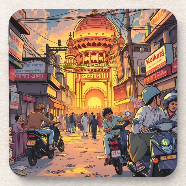 Illustration of  India | Kolkata Coaster (Front)
