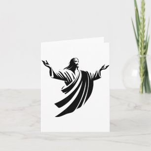 Illustration Of Jesus Christ Shadow With Open Arms Card
