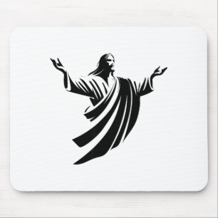 Illustration Of Jesus Christ Shadow With Open Arms Mouse Mat