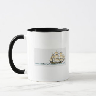 Illustration of late 18th century warship mug