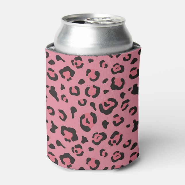 Illustration of Leopard Pink Animal Can Cooler (Can Front)