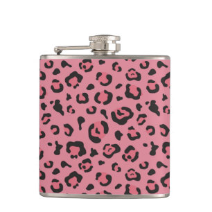 Illustration of Leopard Pink Animal Hip Flask