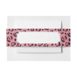 Illustration of Leopard Pink Animal Invitation Belly Band
