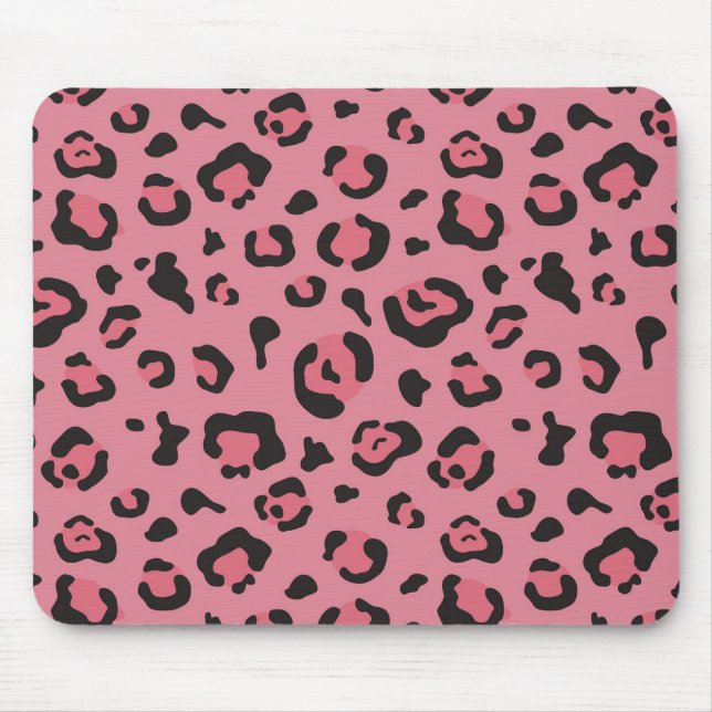 Illustration of Leopard Pink Animal Mouse Mat (Front)