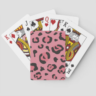 Illustration of Leopard Pink Animal Playing Cards