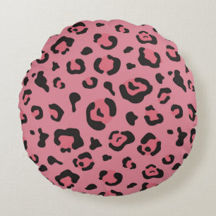 Illustration of Leopard Pink Animal Round Cushion
