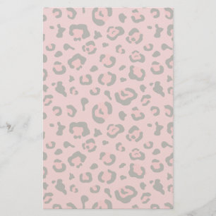 Illustration of Leopard Pink Animal Stationery