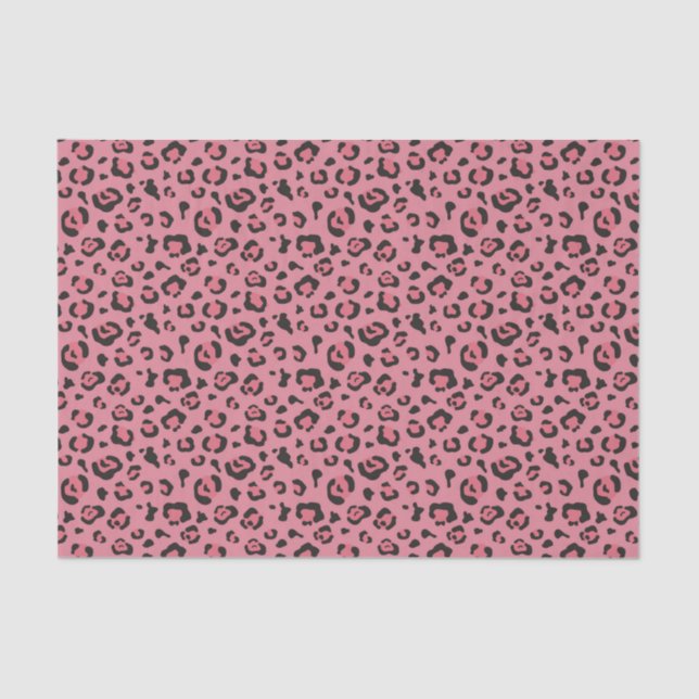 Illustration of Leopard Pink Animal Tissue Paper (Front)