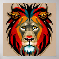 Illustration of lion face