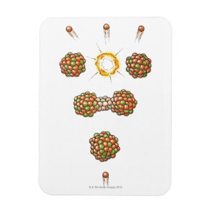 Illustration of neutron hitting Uranium-235 Magnet