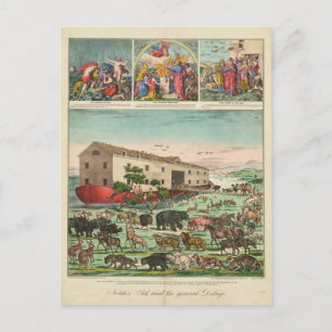Illustration of Noah's Ark and the General Deluge Postcard