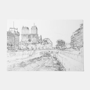 Illustration of Notre Dame de Paris Doormat