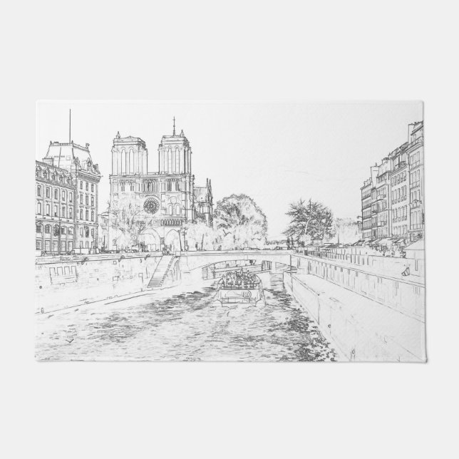 Illustration of Notre Dame de Paris Doormat (Front)