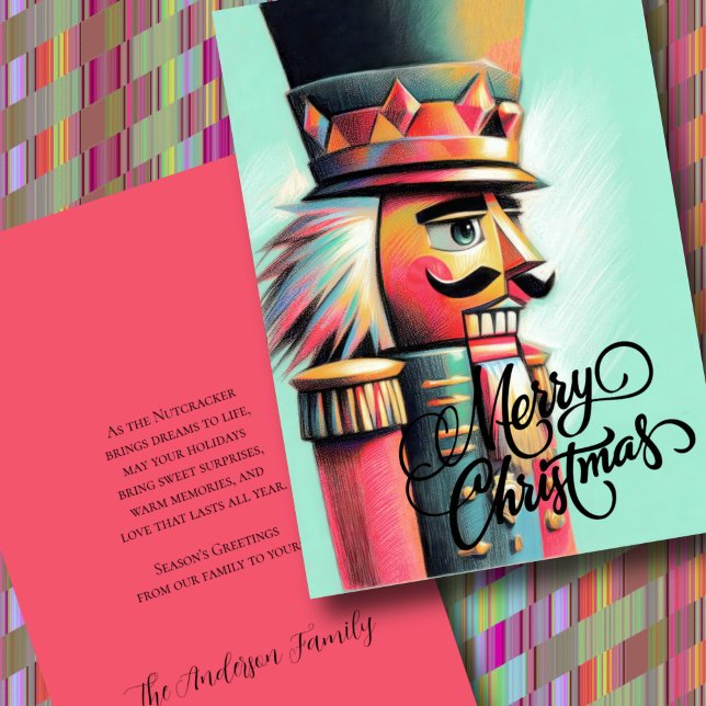 Illustration of Nutcracker Christmas Aqua Holiday Card (Creator Uploaded)