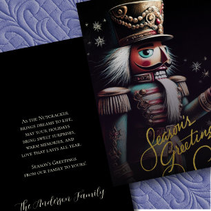 Illustration of Nutcracker Christmas Black Holiday Card