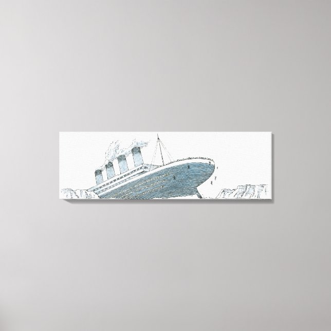 Illustration of passenger falling from the Titanic Canvas Print (Front)