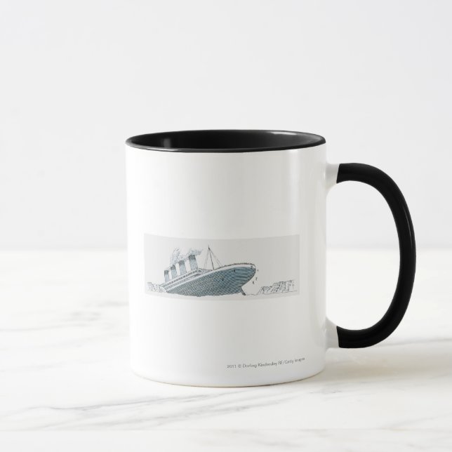 Illustration of passenger falling from the Titanic Mug (Right)