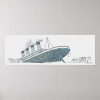 Illustration of passenger falling from the Titanic