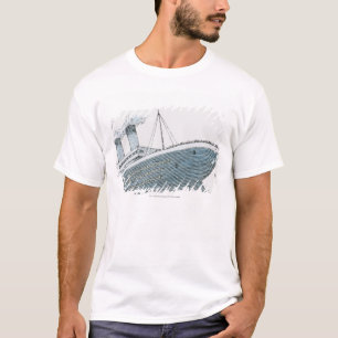 Illustration of passenger falling from the Titanic T-Shirt
