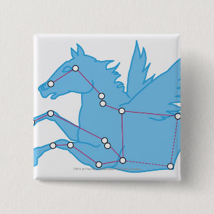 Illustration of Pegasus constellation 15 Cm Square Badge