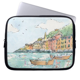 Illustration of Porofino Harbour Laptop Sleeve